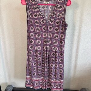 Max Studio V-Neck Patterned Midi Dress